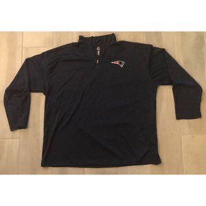 HTF MAJESTIC NEW ENGLAND PATRIOTS LOGO MENS 3XL XXXL LONG SLEEVE 1/4 ZIP SHIRT